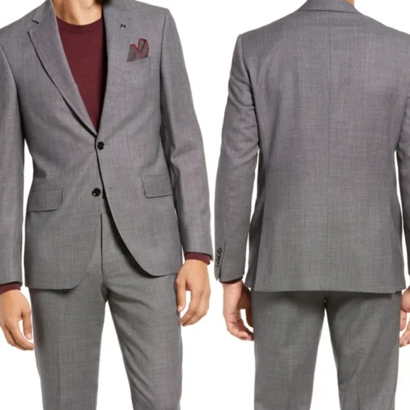 Ted Baker London Jay Trim Fit Bird's Eye Wool Suit Jacket
